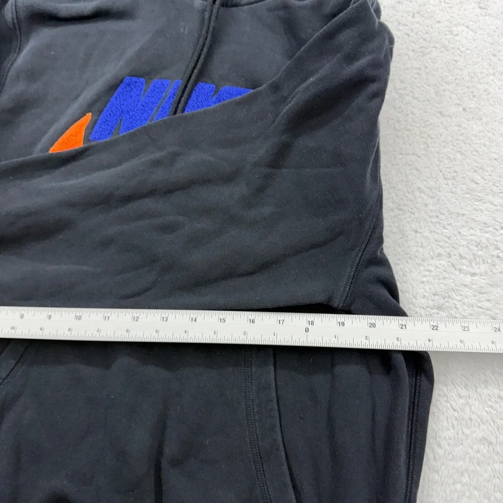 Nike Men M Black Orange Blue Logo Hoodie Sweatshirt Pullover Basic Comfort‎